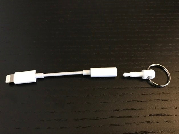 Apple Lightning to Headphone Jack dongle Keychain Holder