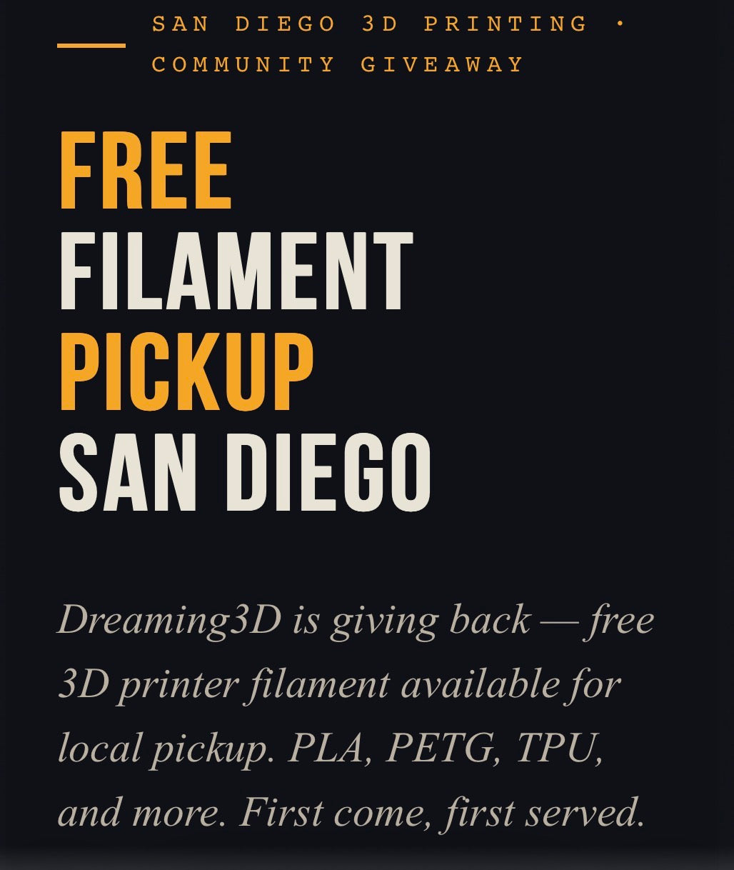 Free Filament in San Diego