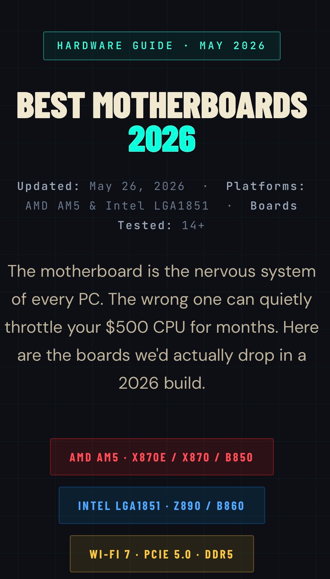Best Motherboards 2026