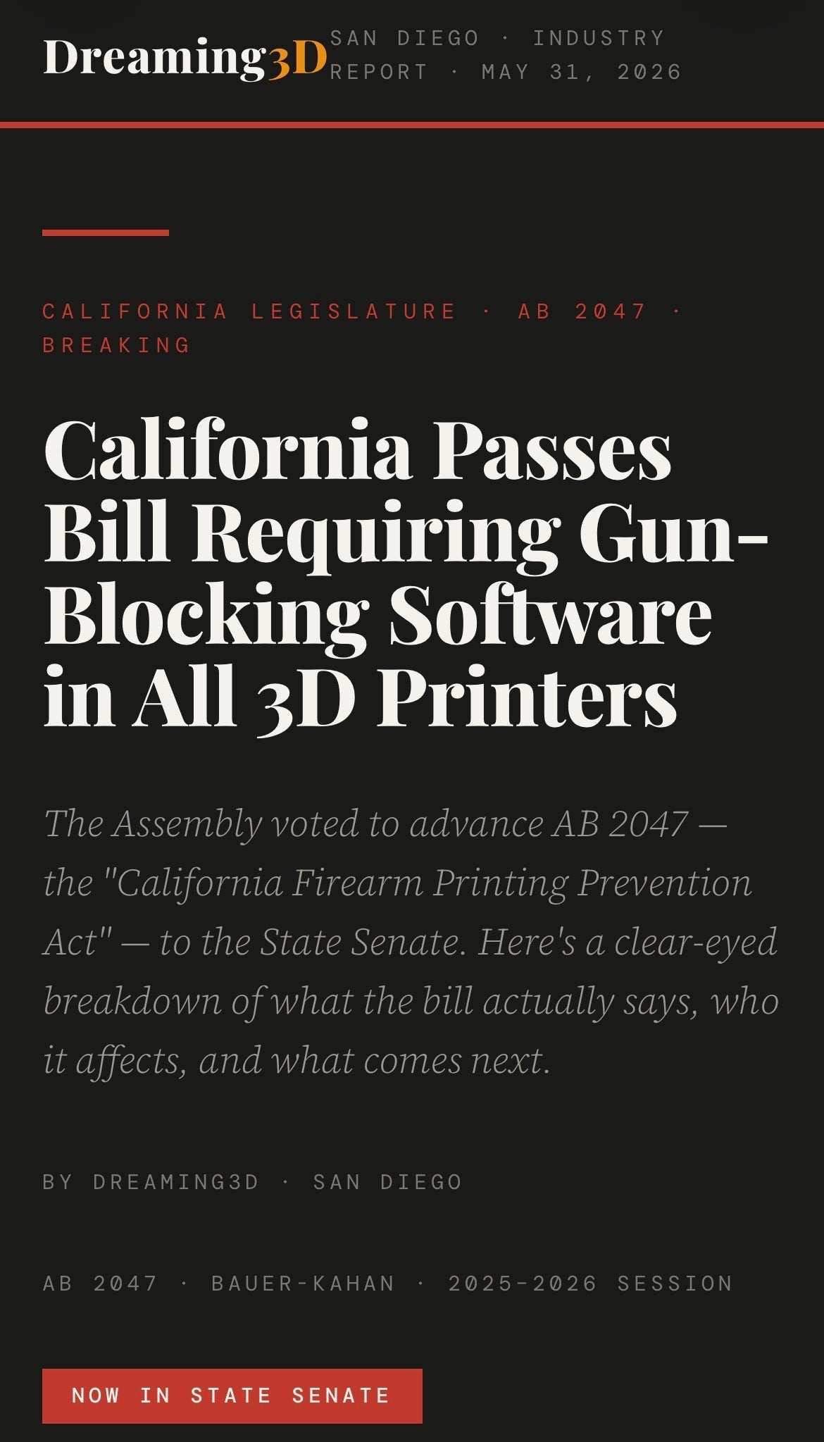California Passes Bill Requiring Gun-Blocking Software in All 3D Printers