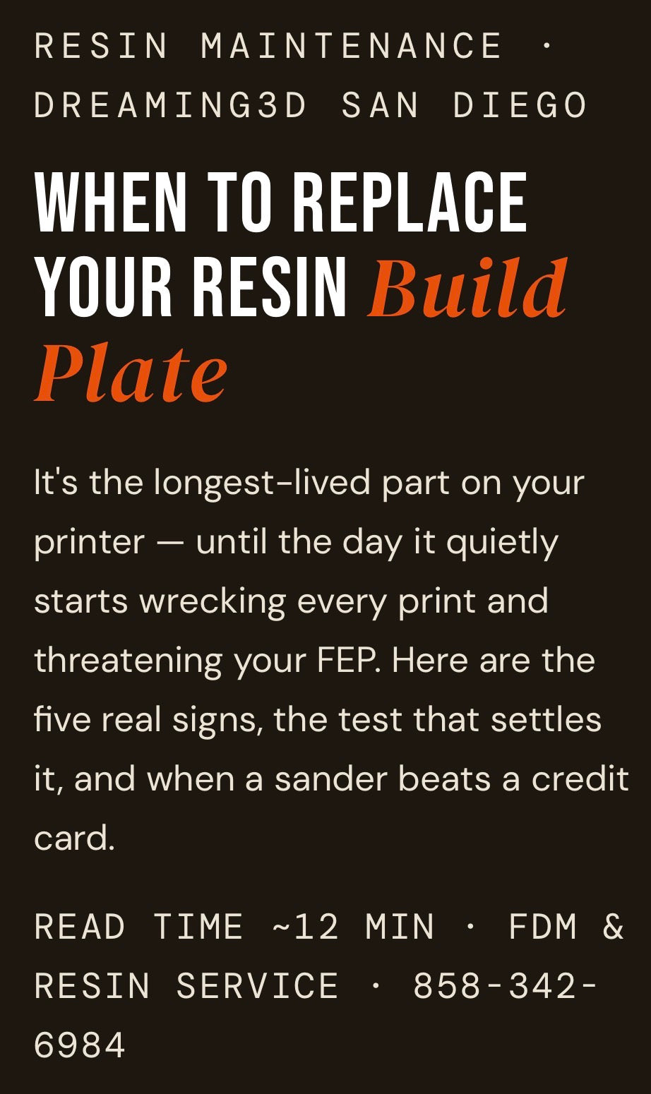 When to Replace your Resin Build Plate