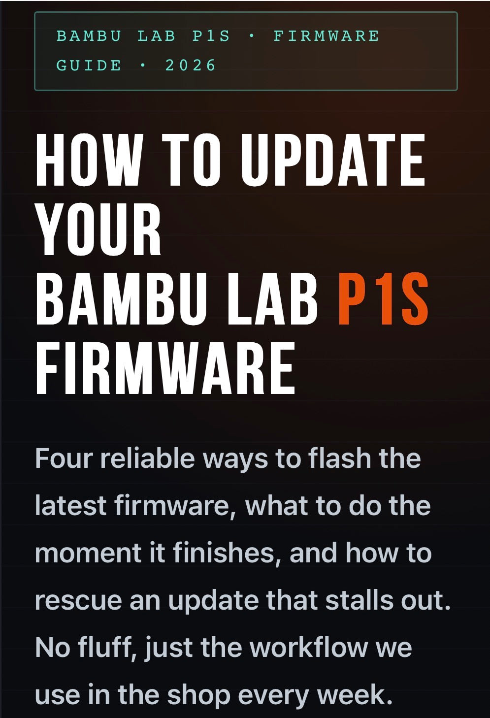 How to Update Your Bambu Lab P1S