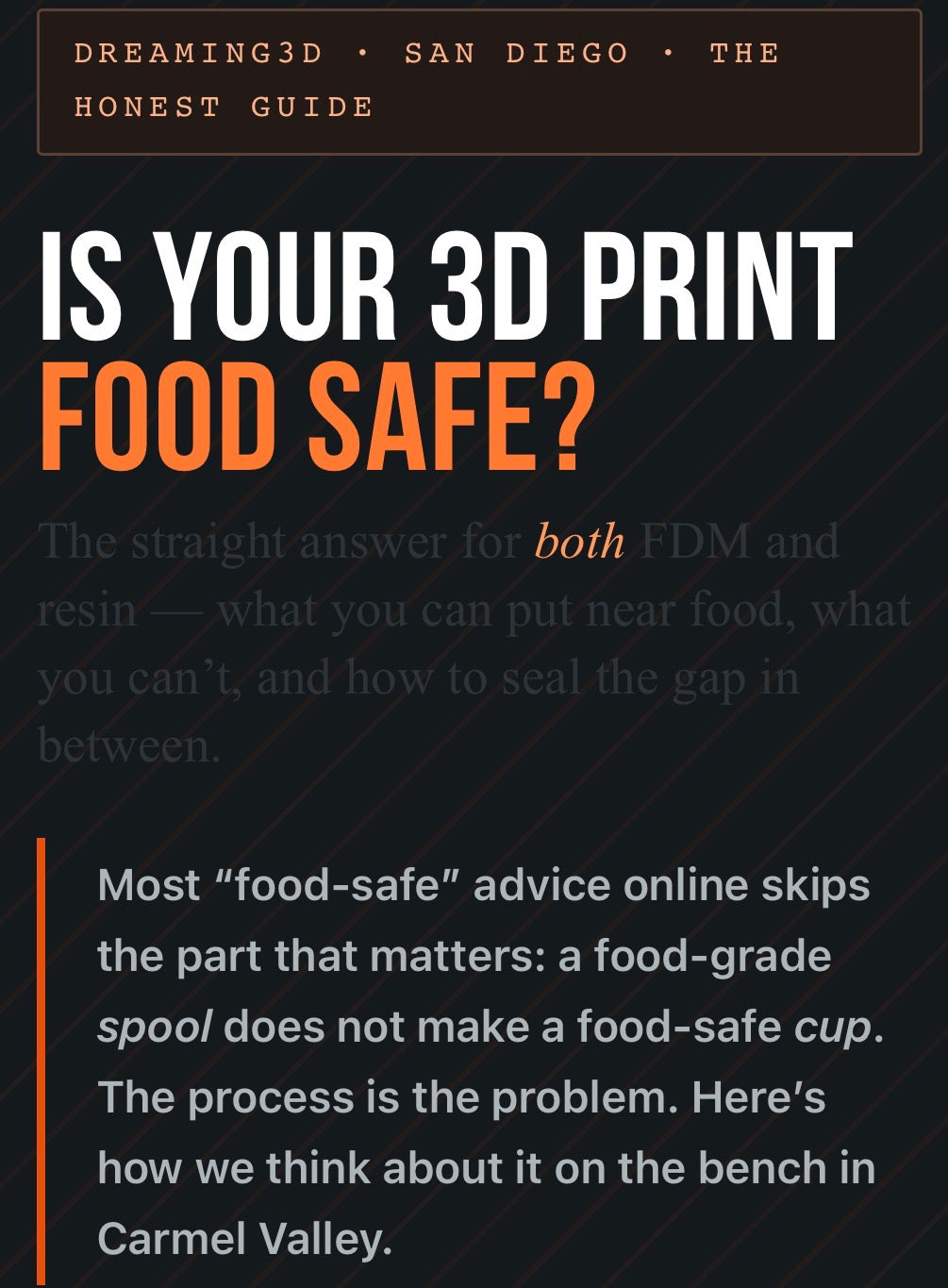 Is Your 3D Print Food Safe
