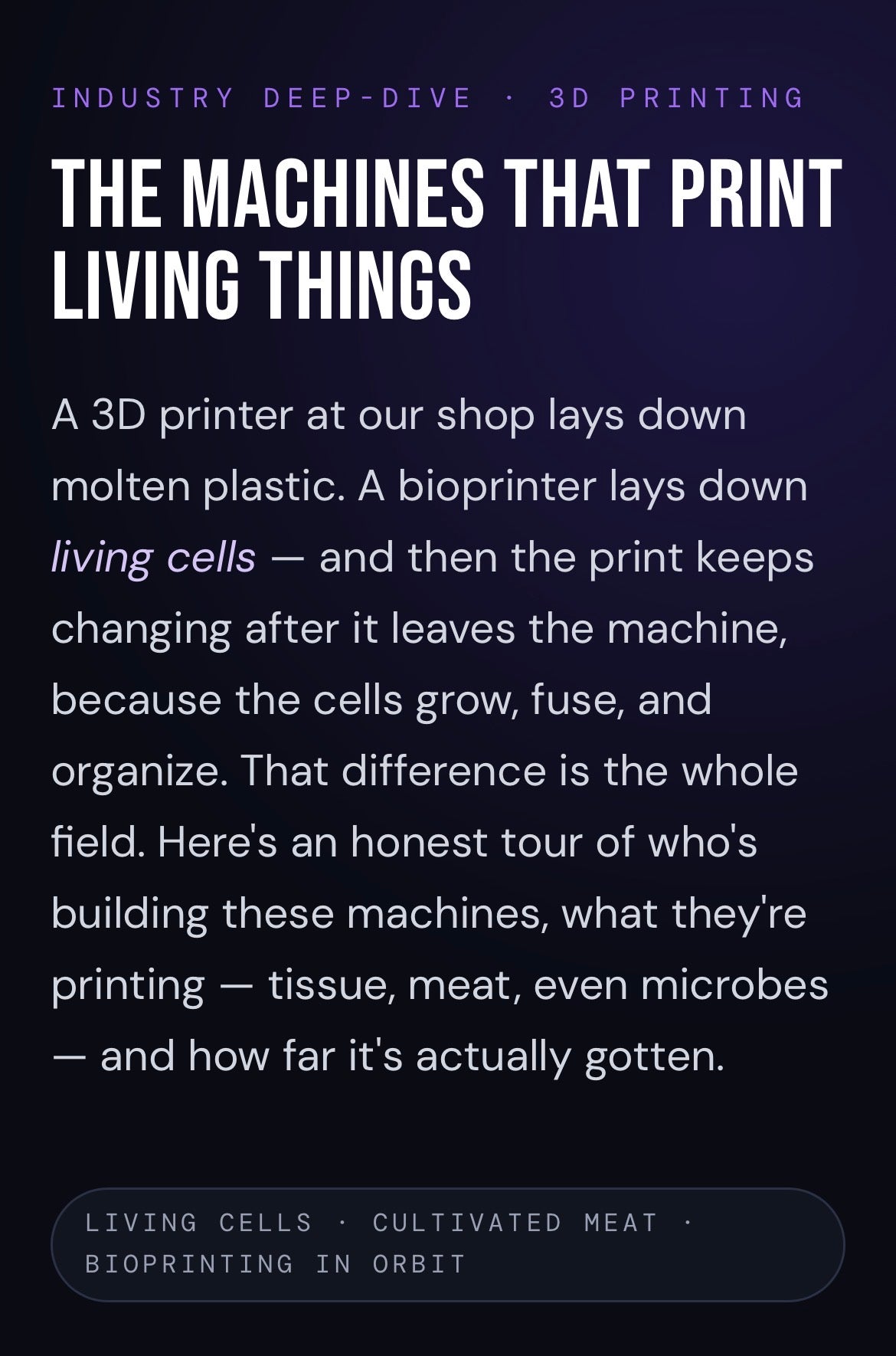The Machines That Print Living Things