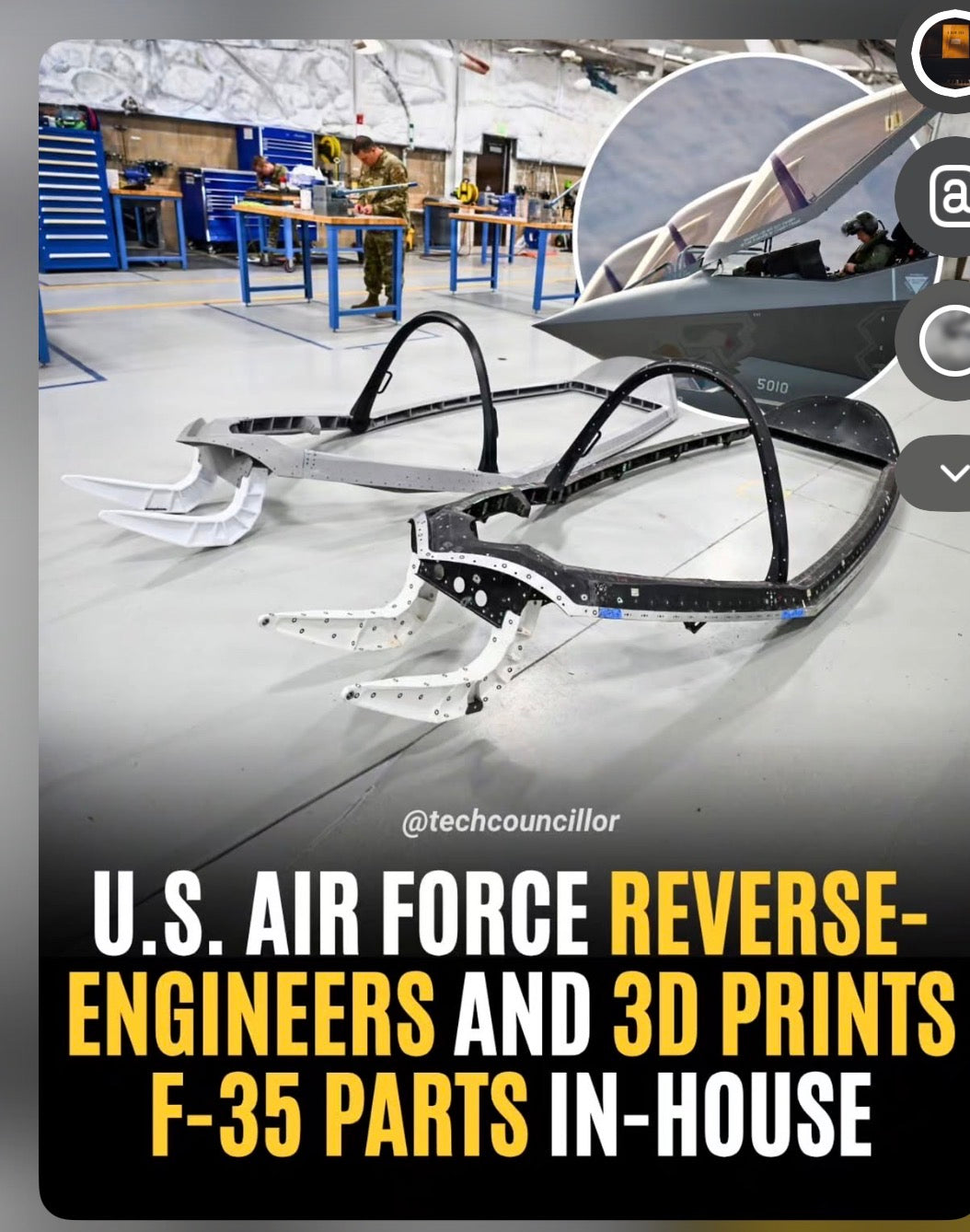 THE AIR FORCE REVERSE-ENGINEERED ITS OWN F-35 PARTS