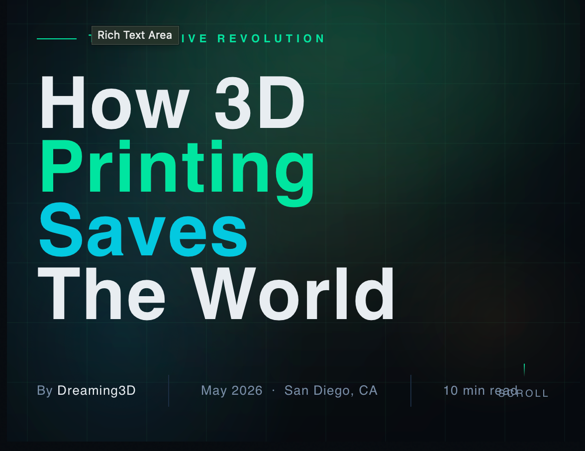 How 3D Printing Saves The World