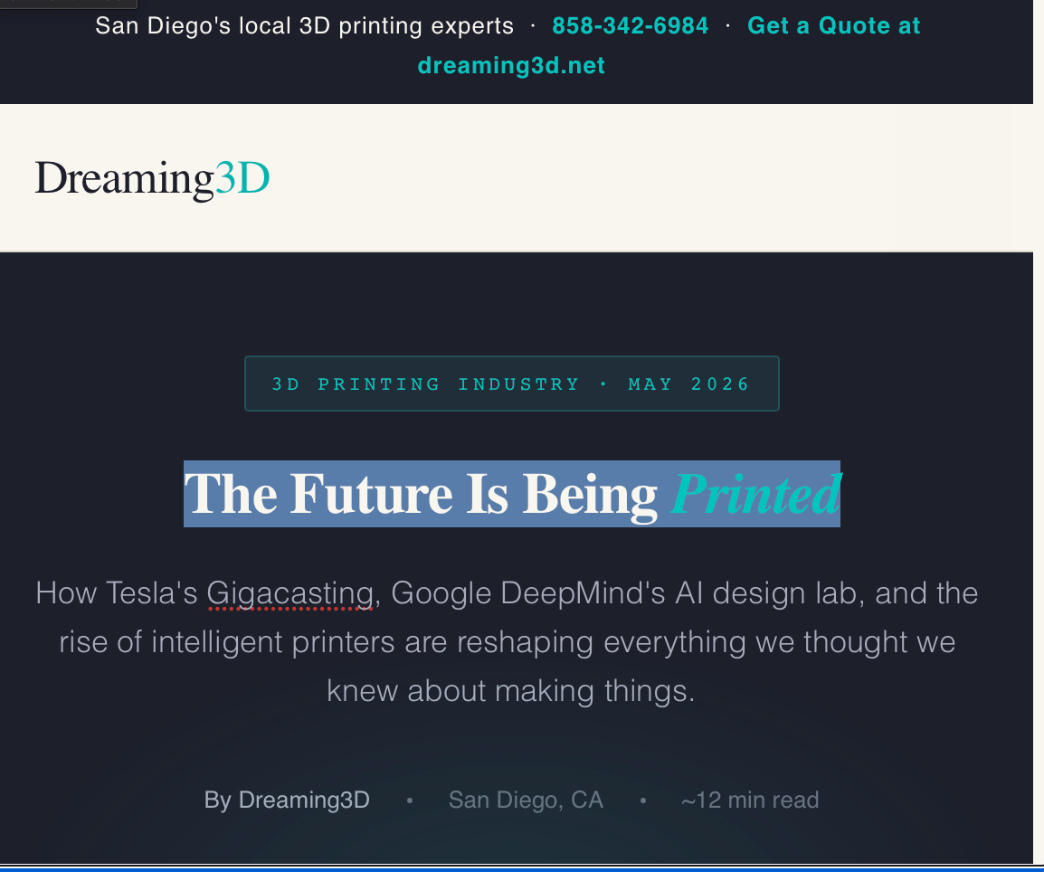 The Future Is Being Printed