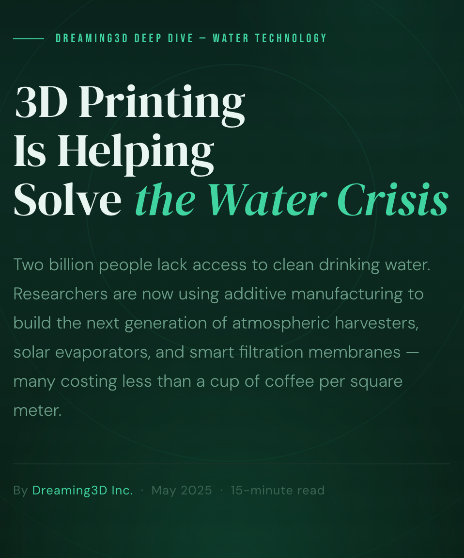 3D Printing Is Helping Solve the Water Crisis