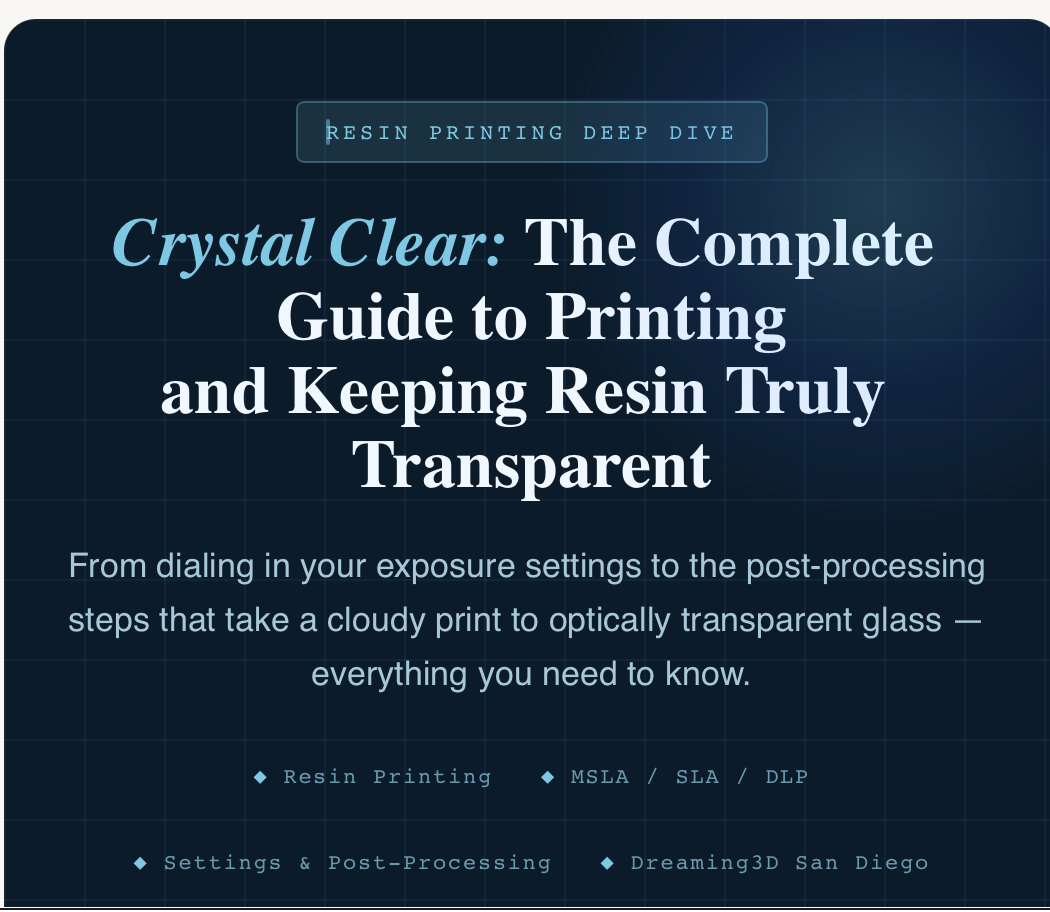 Crystal Clear: The Complete Guide to Printing and Keeping Resin Truly Transparent