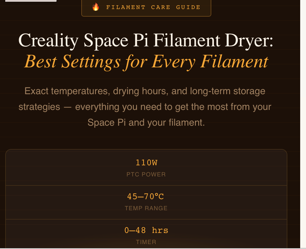 Creality Space Pi Filament Dryer 2026