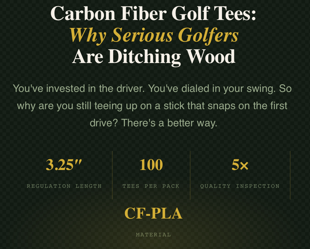 Carbon Fiber Golf Tees: Why Serious Golfers Are Ditching Wood