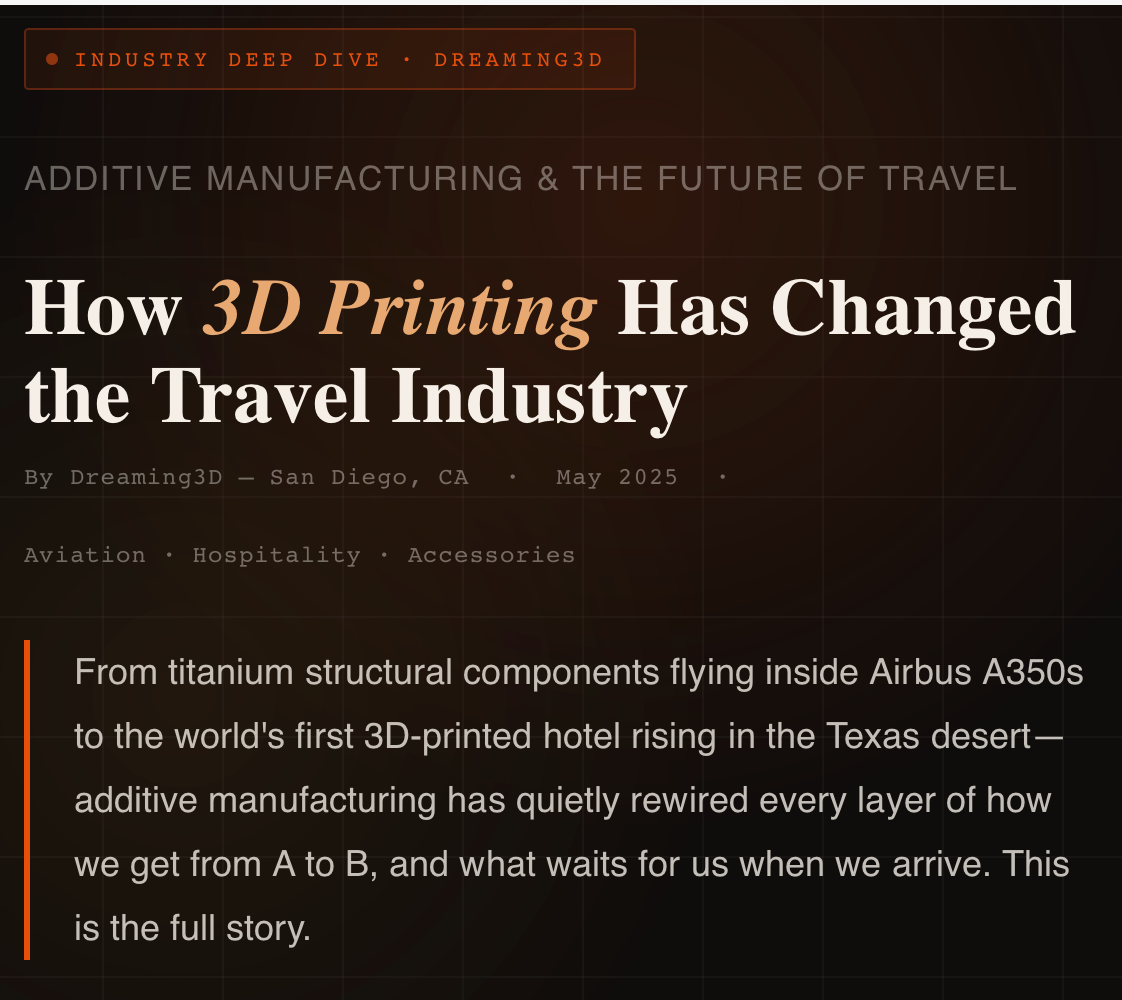 How 3D Printing Has Changed the Travel Industry