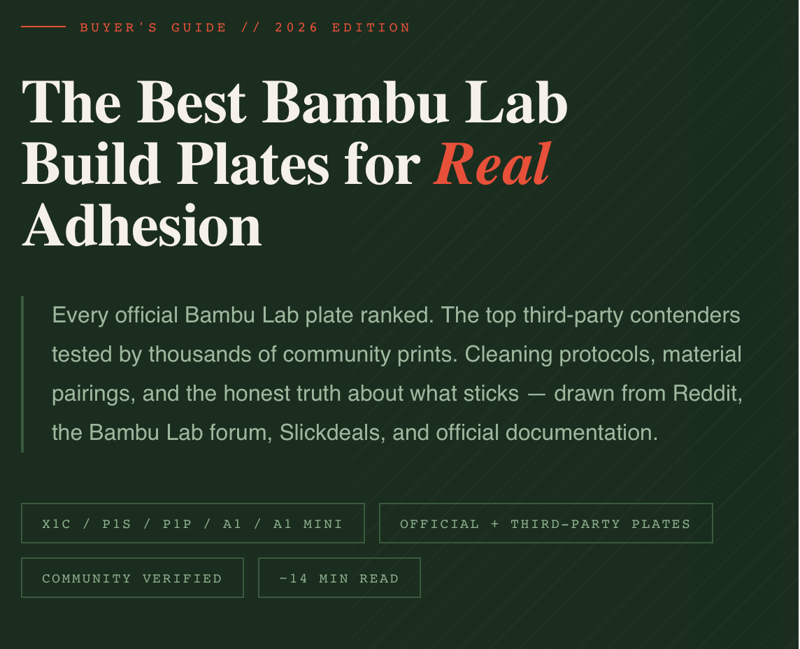 The Best Bambu Lab Build Plates for Real Adhesion