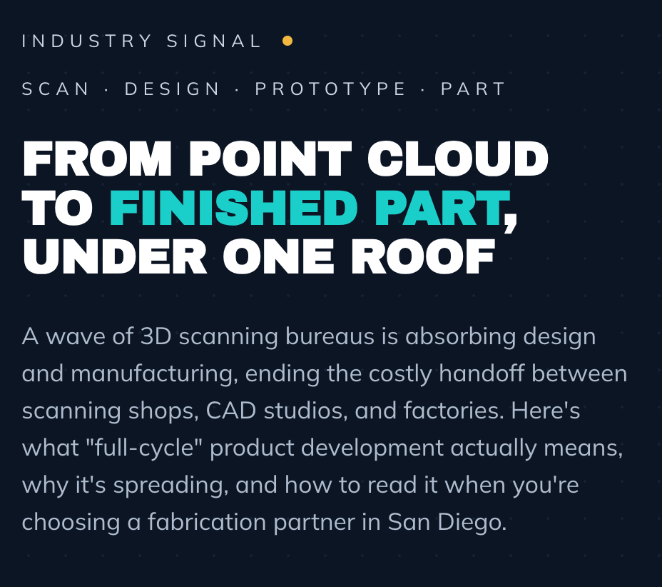 From point cloud to finished part, under one roof