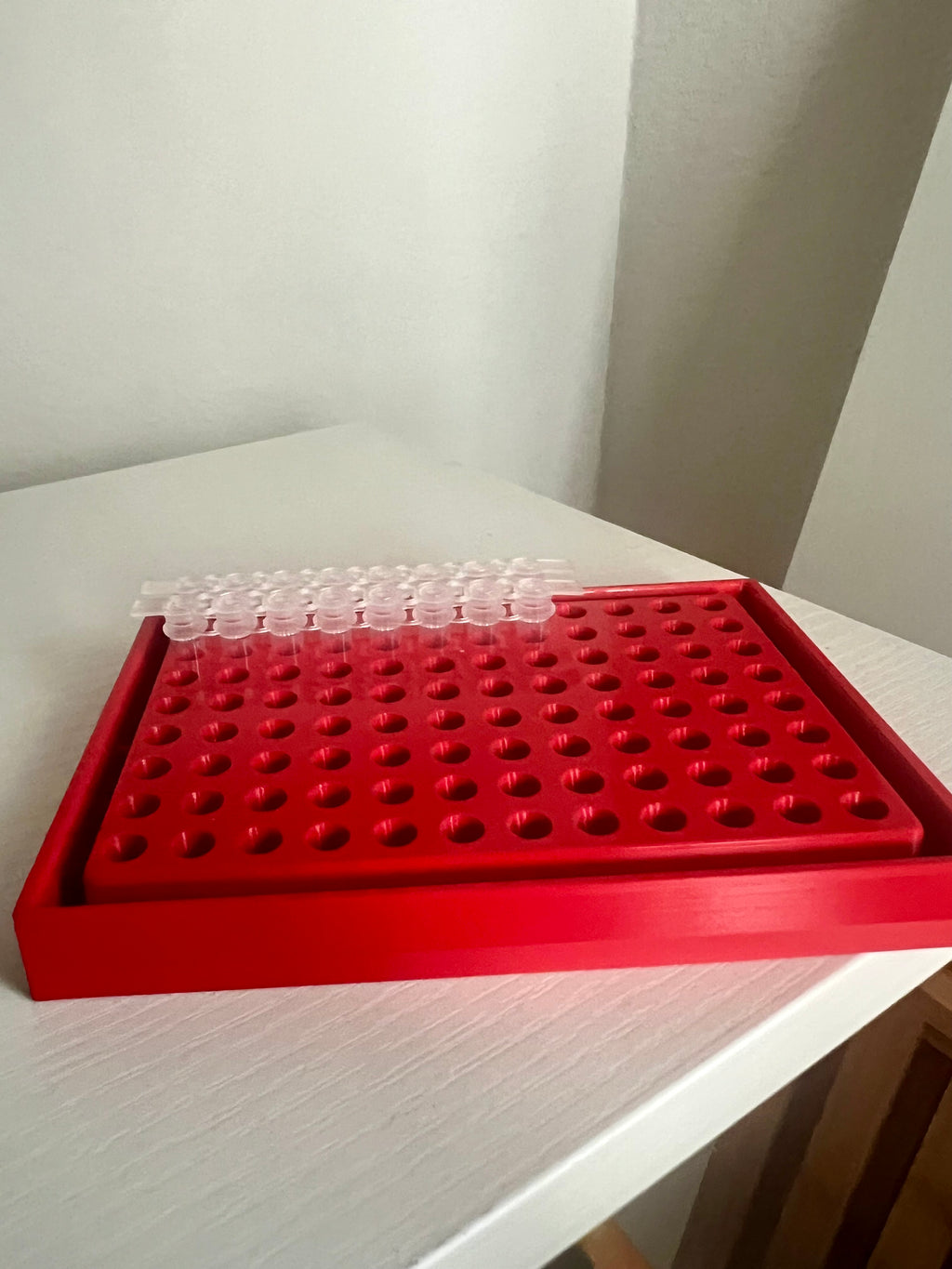 High-Capacity PCR Tube Rack | 128-Well Workstation for 0.2mL Tubes & Strips | Stable Lab Organizer