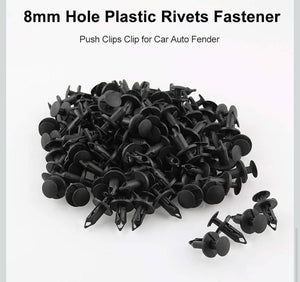 8mm(5/16") Hole Plastic Rivets Fastener Push Clips for Car Auto Fender Bumper Body Panels, 120Pcs