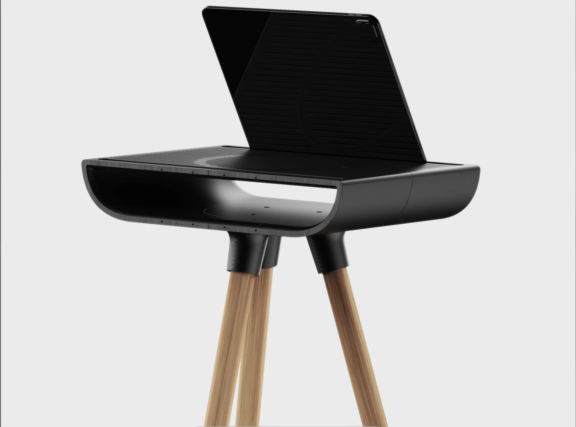Indoor Cycling Desk – Oak Wood & Bioplastic | Zwift Stand – Dreaming3D Inc