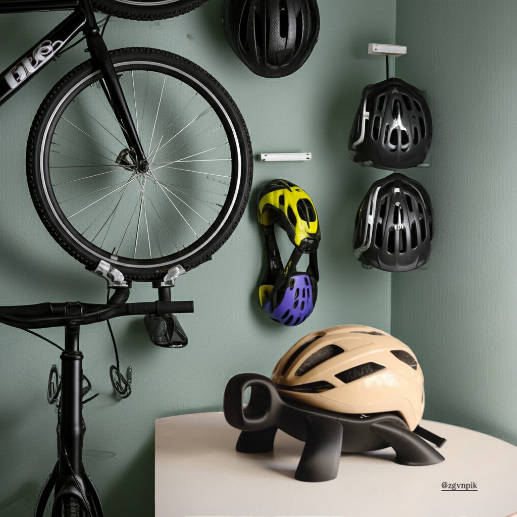 Turtles Bike Helmet Holder front view — 3D Printed cycling accessory by Dreaming3D San Diego