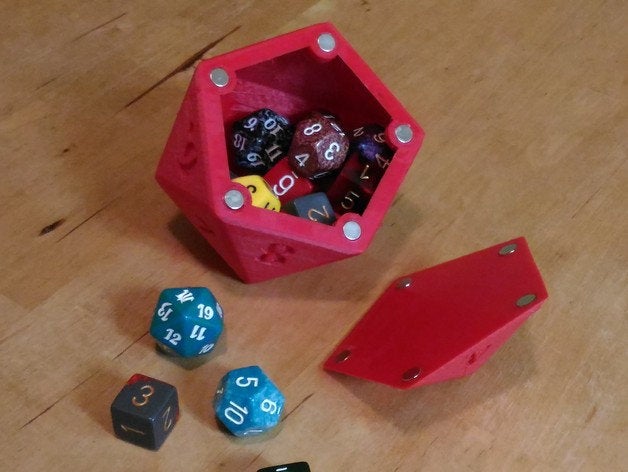D20 Dice Holder with Magnetic Lid, 3D Printed Dungeons And Dragons Accessories, D&D Birthday Gift For Best Friend