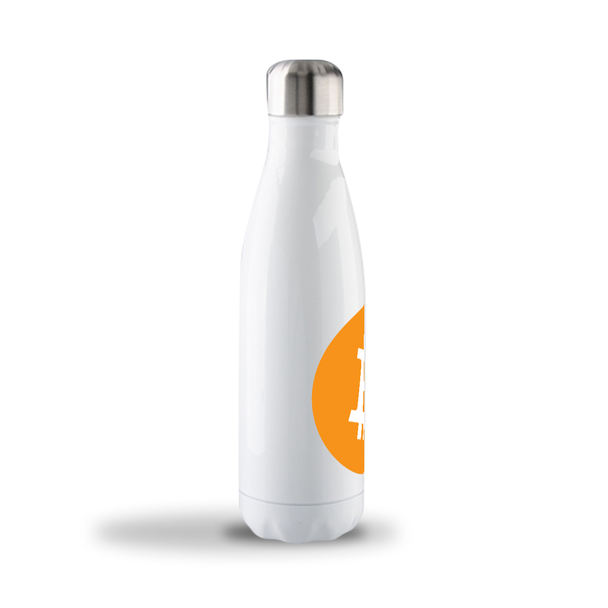 Bitcoin White bottle with stainless steel interior