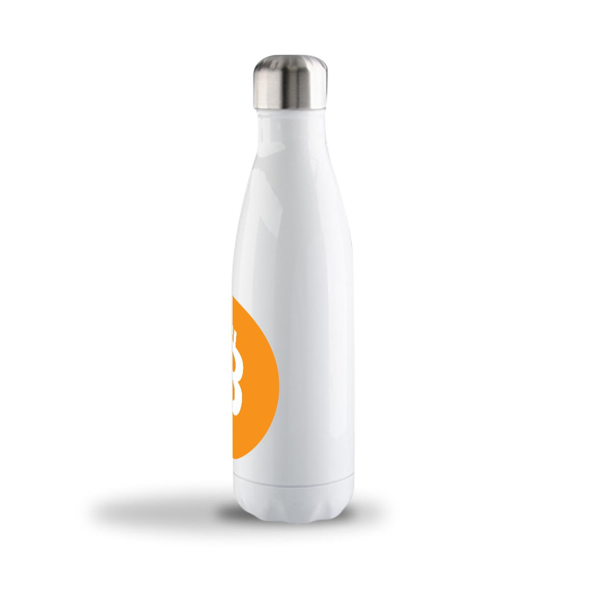 Bitcoin White bottle with stainless steel interior